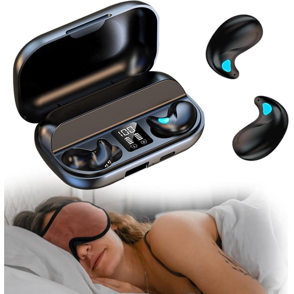 Flat Invisible Sleep Wireless Earphone IPX5 Waterproof Thin Invisible Sleep Earbuds for Side Sleepers Sleep Ear Buds Smallest Tiny Small Mini Discreet Earbud for Sleeping Invisible Headphones