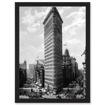 Flat Iron Building New York NYC 1903 Vintage Historical Photo A4 Artwork Framed Wall Art Print