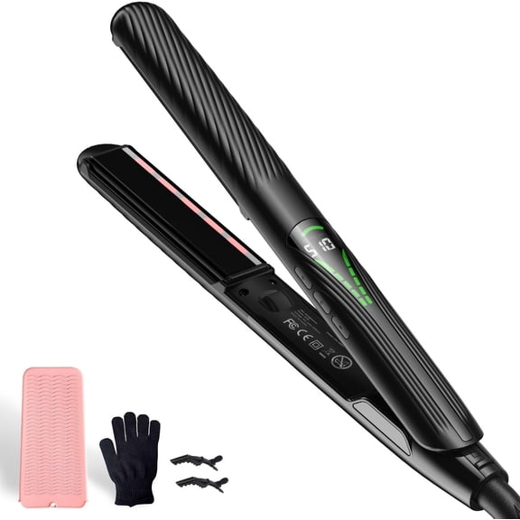 Flat Iron Hair Straightener, 1-inch Titanium Plate Hair Straightener with 10S Heat-Up, 280?F-510?F, Ionic Smoothing, Flat Iron with Auto Shut-Off