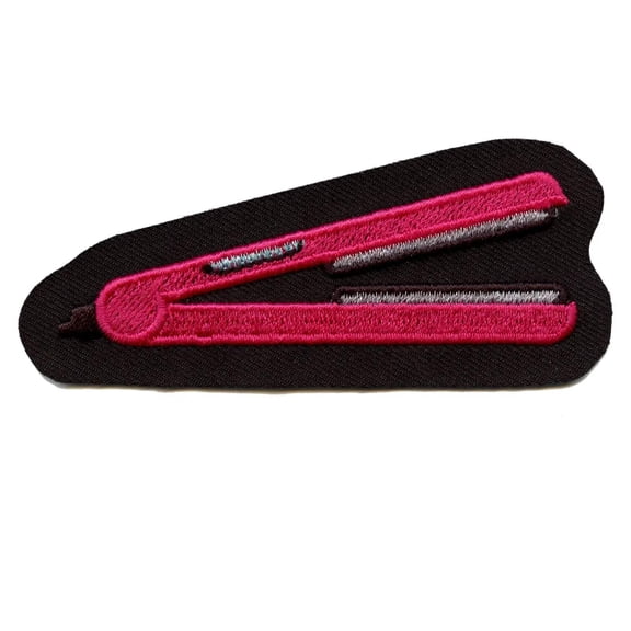 Flat Iron Hair Straightener Embroidered Iron On Patch
