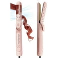 thumbnail image 1 of Flat Iron, Jungle Wave 2 in 1 Hair Straightener and Curling Iron, Ionic Ceramic Airflow Styler with 360° Cool Air, 1 inch, Pink, 1 of 11