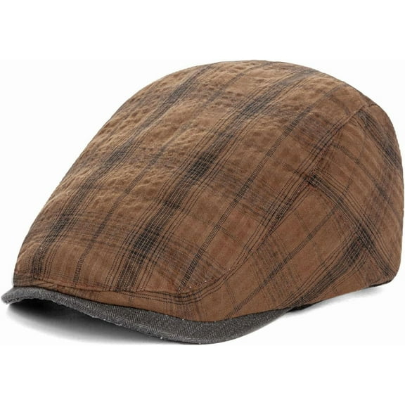 Flat Ivy Gatsby Newsboy Driving Cap - Adjustable Irish Cabbie Ivy Driving Hunting Cap for Men & Women.