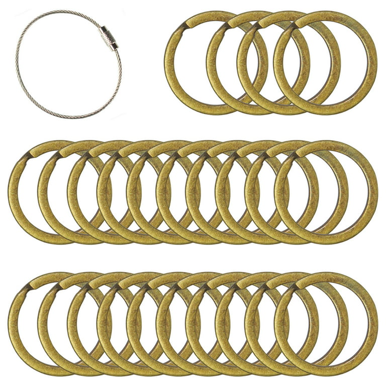 Flat Key Rings Key Chain Metal Split Ring 40pcs (Round 1.25 Inch Diameter),  for Home Car Keys Organization, Arts & Crafts, Lanyards, Colored (Black
