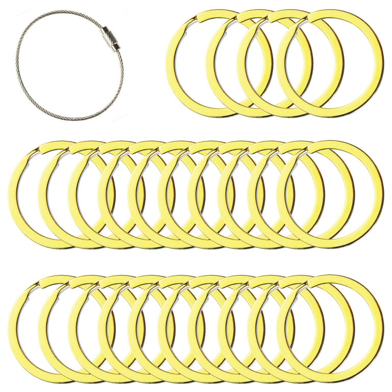 Flat Key Rings Key Chain Metal Split Ring 40pcs (Round 1.25 Inch Diameter),  for Home Car Keys Organization, Arts & Crafts, Lanyards, Lead Free Colored  (Gold) 