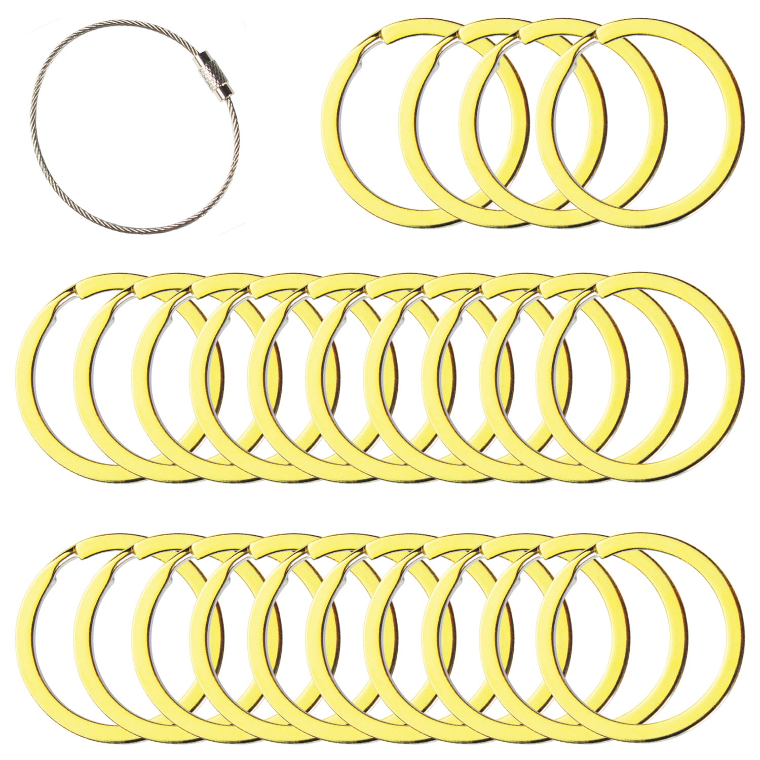 Flat Key Rings Key Chain Metal Split Ring 40pcs (Round 1 Inch Diameter),  for Home Car Keys Organization, Arts & Crafts, Lanyards, Lead Free Colored  (Gold) 