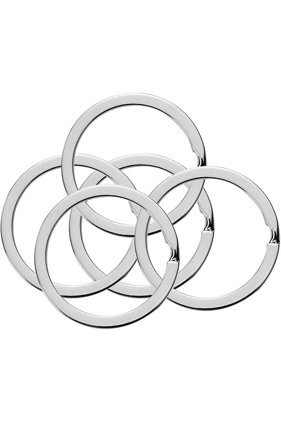 Flat Key Rings - Metal Keychain Rings, Split Keyrings, Flat O-Ring for Keys Attachment