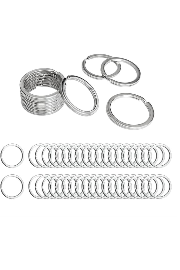 Flat Key Rings Metal Keychain Split Keyrings for Keys Attachment