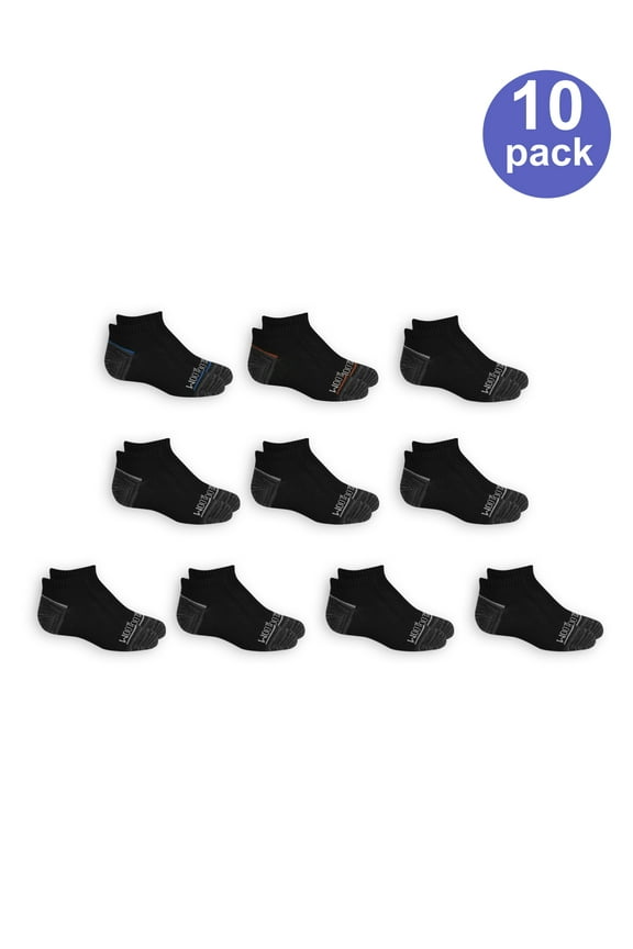 Flat Knit No Show Socks, 10 Pairs (Little Boys & Big Boys)