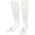 thumbnail image 1 of Flat Knit Sanitary Liner Baseball Socks (Large, White), 1 of 2
