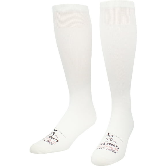 Flat Knit Sanitary Liner Baseball Socks (Large, White)