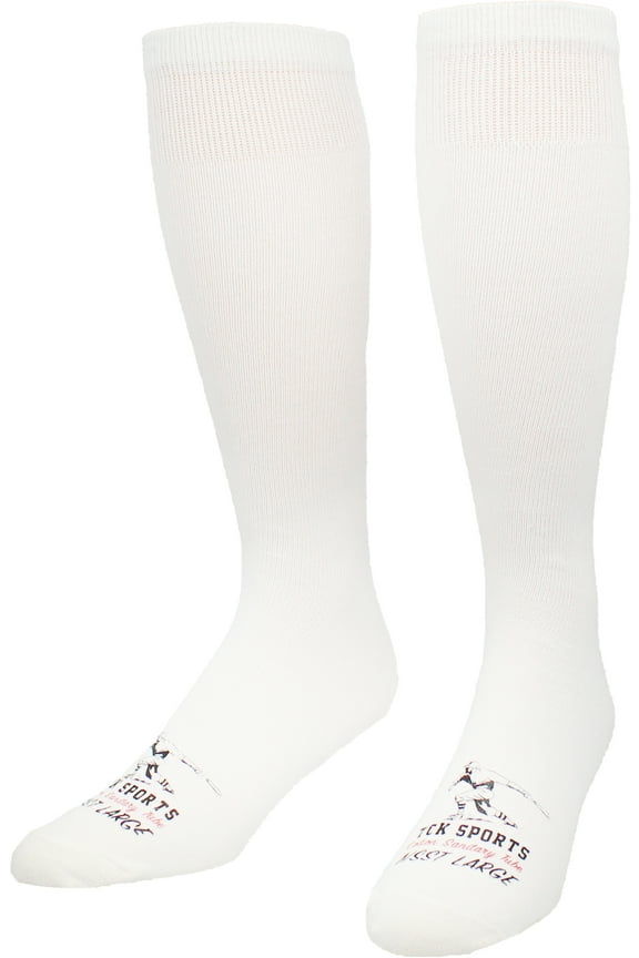 Flat Knit Sanitary Liner Baseball Socks (Small, White)