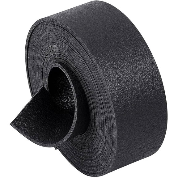 Flat Leather Cord Leather Strap for Crafting Double-Sided Black Lychee Grain Imitation Leather Strip for DIY Projects 1x79inch