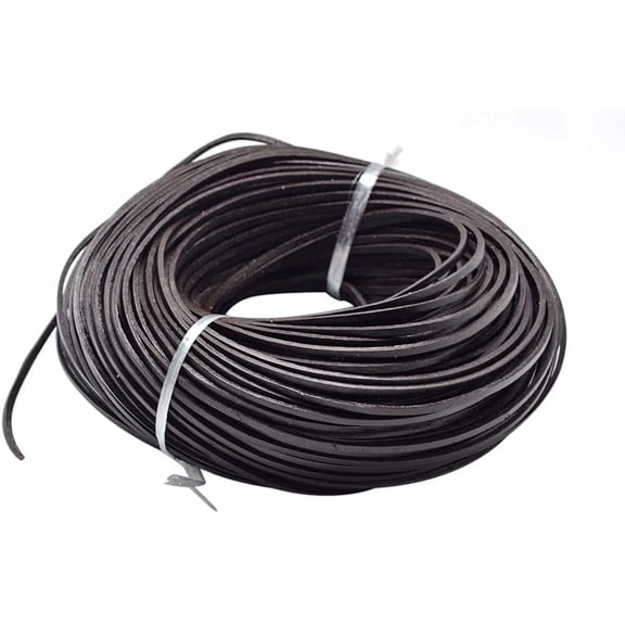 Flat Leather Cords DIY Rope for Bracelet Necklace Jewelry Making Coconut Brown 3x2mm