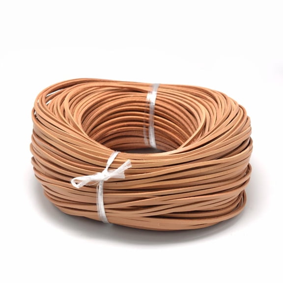 Flat Leather Cords DIY Rope for Bracelet Necklace Jewelry Making Sandy Brown 3x2mm 100yards/bundle(300 feet/bundle)