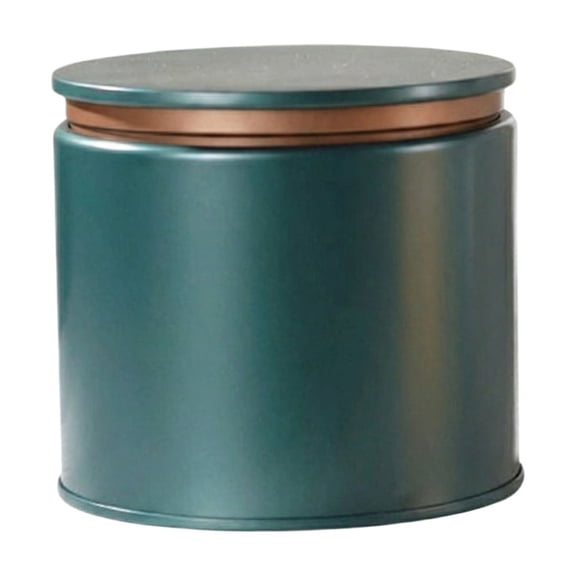 Flat Lid Round Tea Tin, Universal Empty Metal Tea Canister Storage Box(One Size,Green)
