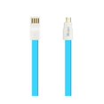 thumbnail image 1 of Flat Magnetic Gold Plated Micro Usb Data Cable 0.7 Foot In Blue, 1 of 3