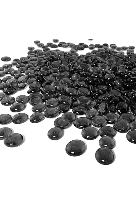 Flat Marbles Black Vase Filler Glass Pebbles Decorative Glass Beads for Vases, Gems, Rocks, Stones, Crafts, Table Scatter, Wedding Centerpieces, Mancala Stones 1 LB (100 Pcs, 0.70.8 Inch)