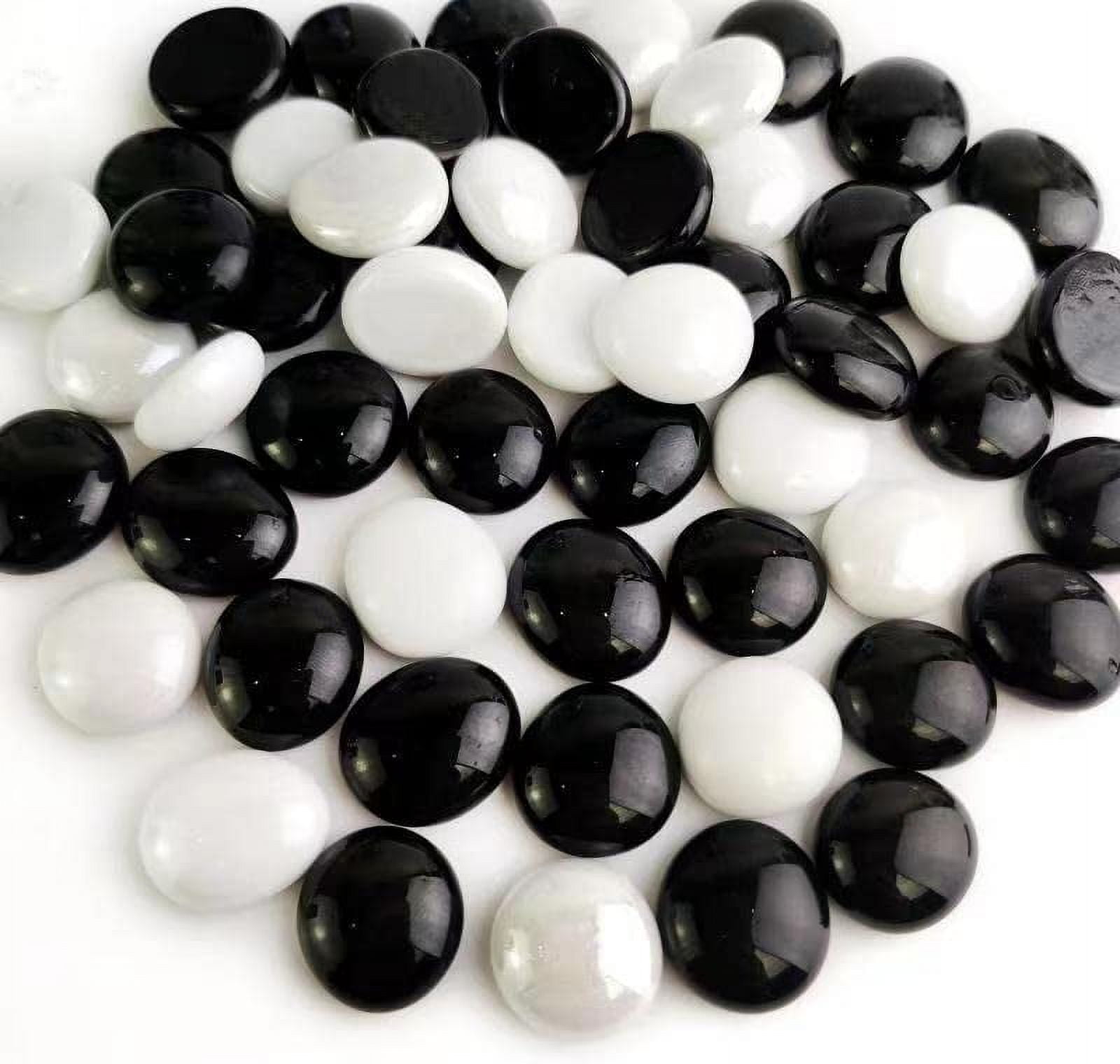 YIYA Brown-Black Flat Marble Decorative Beads Glass Gems for Home  Decoration