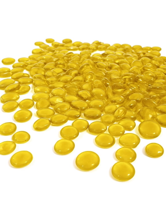 Flat Marbles Vase Filler Glass Pebbles – Decorative Glass Beads for Vases, Gems, Rocks, Stones, Crafts, Table Scatter, Centerpieces 1 LB