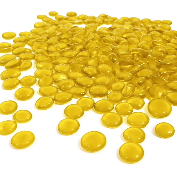 Flat Marbles Vase Filler Glass Pebbles – Decorative Glass Beads for Vases, Gems, Rocks, Stones, Crafts, Table Scatter, Centerpieces 1 LB