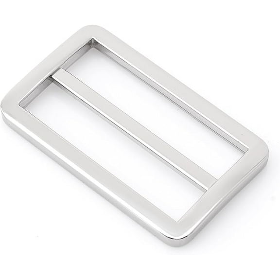CRAFTME STUDIO 1-1/4 Inch Flat Metal Slide Buckle Triglide Strap Keeper Leathercraft Bag and Belt Adjuster Sliders, 6 Pack (Silver) VTSL
