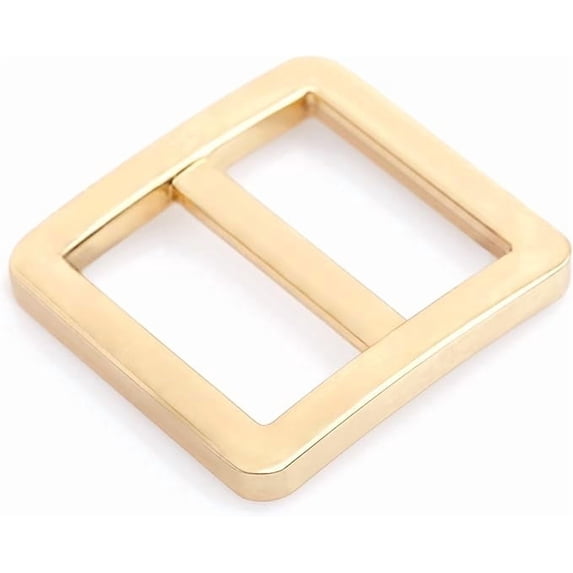 CRAFTME STUDIO 1 Inch Flat Metal Slide Buckle Triglide Strap Keeper Leathercraft Bag and Belt Adjuster Sliders, 6 Pack (Gold) VTSL