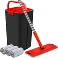 thumbnail image 1 of Flat Mop and Bucket System, Hands-Free Floor Mop and Bucket with Wringer Set for Home, Include 3 Reusable Microfiber Mop Pads, Wet and Dry Use, Home Cleaning for All Floor Types and Windows, 1 of 7