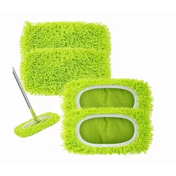 Flat Mop Pad Replacement | Super Absorbent Reusable Microfiber Cover | Washable, Durable, Textured Deep Clean | Trap Dust, Dirt, Pet Hair | Fits Standard Flat Mops | For Hardwood, Tile, Laminate