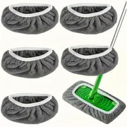 Flat Mop Replacement Cloth Covers | 5 Pack Microfiber Fleece Refills for Wet or Dry Cleaning | Fits 25.4x11.5cm & 45.3x11.5cm Heads | Reusable | For Tile, Wood, Linoleum | Durable, Easy to Wash