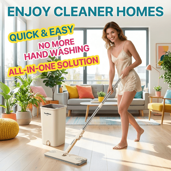 Flat Mop and Bucket Set