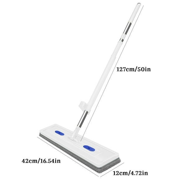Flat Mops for Floor Cleaning with Long Handle, Home Floor Cleaning Tool Mop for Wood/Tile/Laminate/Marble, 42CM Hand- Mop Household Lazy Mop Suction Horizontal Mop Wash Mop
