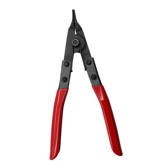 Flat Mouth Steel Pliers for Auto Repair: Easy to Remove and Install Non-Hole Outer Circlips with Rubberized Handle