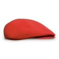 thumbnail image 1 of Flat Newsboy Traditional Golf Cap: 'Par 3' - Mens - Solid - Red - Microfiber, 1 of 4