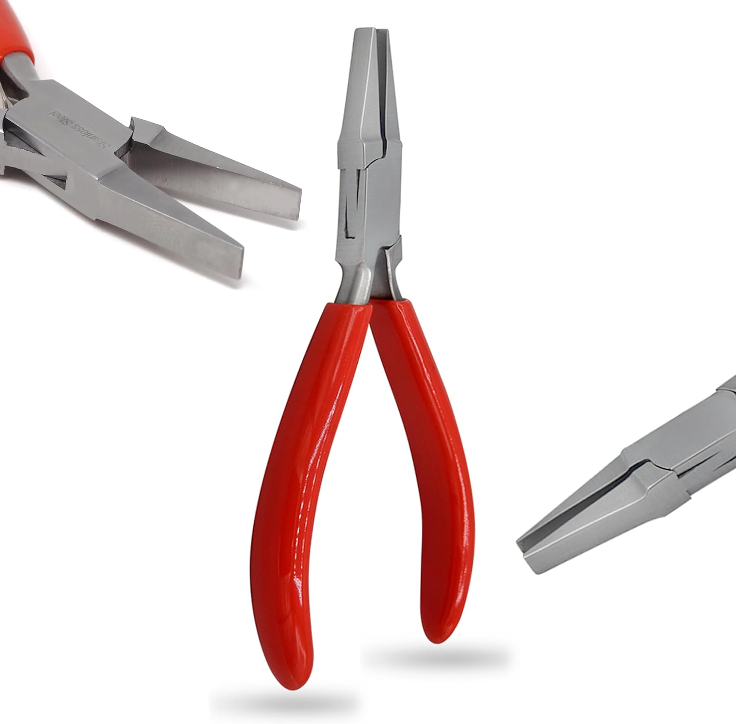 Flat Nose Micro Pliers With Smooth Flat Jaws And Leaf Spring. For Beading And Jewelry