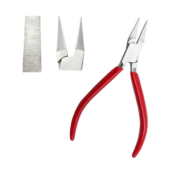 Flat Nose Smooth Jaws Jewelry Making Pliers 13cm Wire Bending, Beading, and Craft Tool with Red Handle