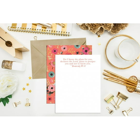 Flat Note Cards For I Know The Plans NEW 10 With Kraft Envelopes 4.25x5.5
