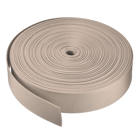 Flat Nylon Webbing Strap 1.5 Inch 25 Yards Champagne for Backpack, Luggage-rack