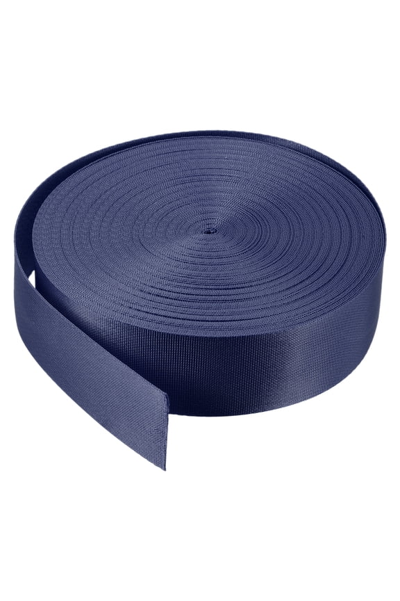 Flat Nylon Webbing Strap 1.5 Inch 25 Yards Dark Blue for Backpack, Luggage-rack