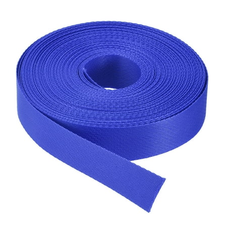 Uxcell Flat Nylon Webbing Strap 1 inch 15 Yards Blue for Backpack, Luggage-rack