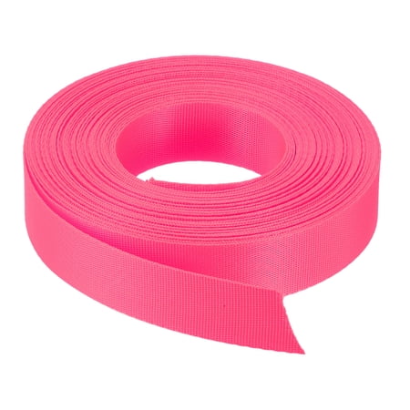 Uxcell Flat Nylon Webbing Strap 1 inch 15 Yards Bright Rose Red for Backpack Luggage