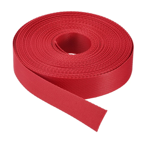 Uxcell Flat Nylon Webbing Strap 1 inch 15 Yards Red for Backpack, Luggage-rack