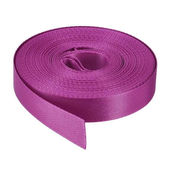 Uxcell Flat Nylon Webbing Strap 1 inch 15 Yards Rose Red for Backpack, Luggage-rack