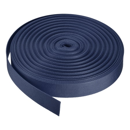 Flat Nylon Webbing Strap 1 Inch 25 Yards Dark Blue for Backpack, Luggage-rack