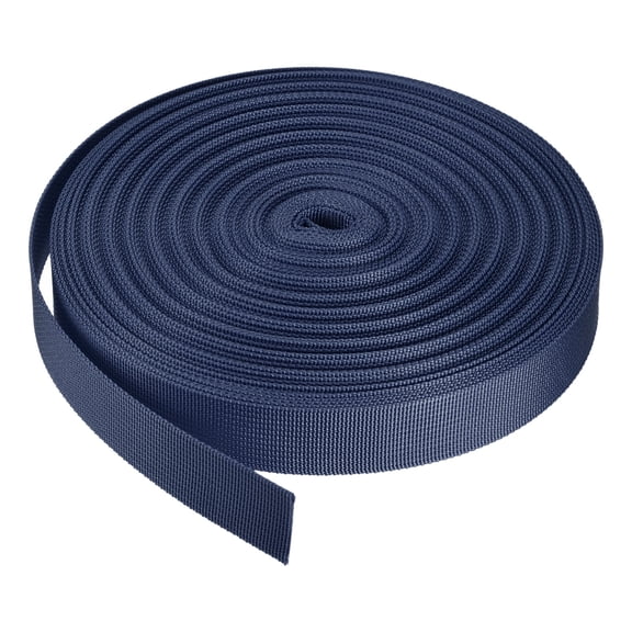 Flat Nylon Webbing Strap 1 Inch 25 Yards Dark Blue for Backpack, Luggage-rack