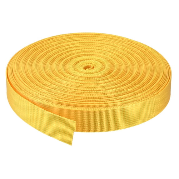 Flat Nylon Webbing Strap 1 Inch 25 Yards Gold Tone for Backpack, Luggage-rack