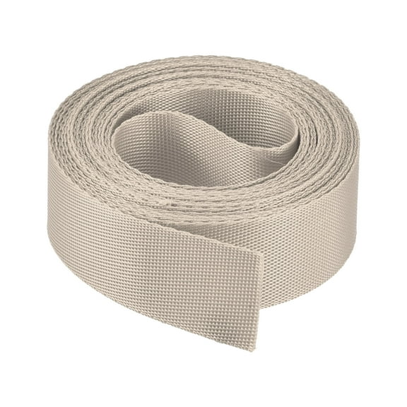 Uxcell Flat Nylon Webbing Strap 1 inch 4 Yards Champagne for Backpack, Luggage Rack