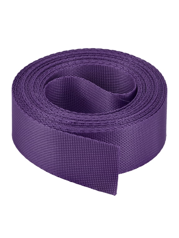 Flat Nylon Webbing Strap 1 inch 4 Yards Dark Purple for Backpack, Luggage-rack