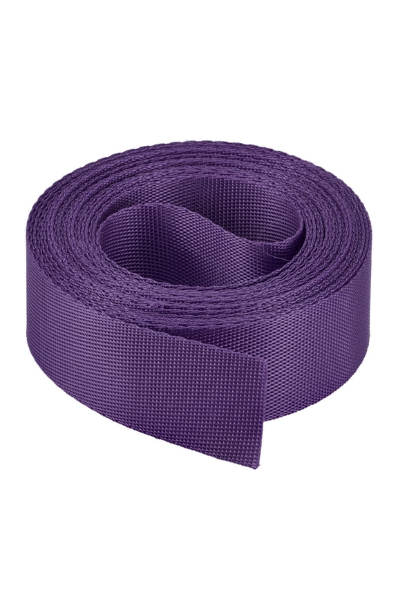 Flat Nylon Webbing Strap 1 inch 4 Yards Dark Purple for Backpack, Luggage-rack