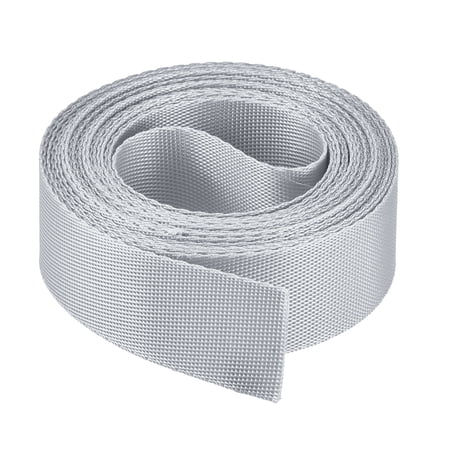 Uxcell Flat Nylon Webbing Strap 1 inch 4 Yards Silver Tone for Backpack, Luggage-rack