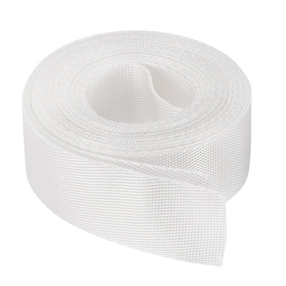 Uxcell Flat Nylon Webbing Strap 1 inch 4 Yards White for Backpack, Luggage Rack